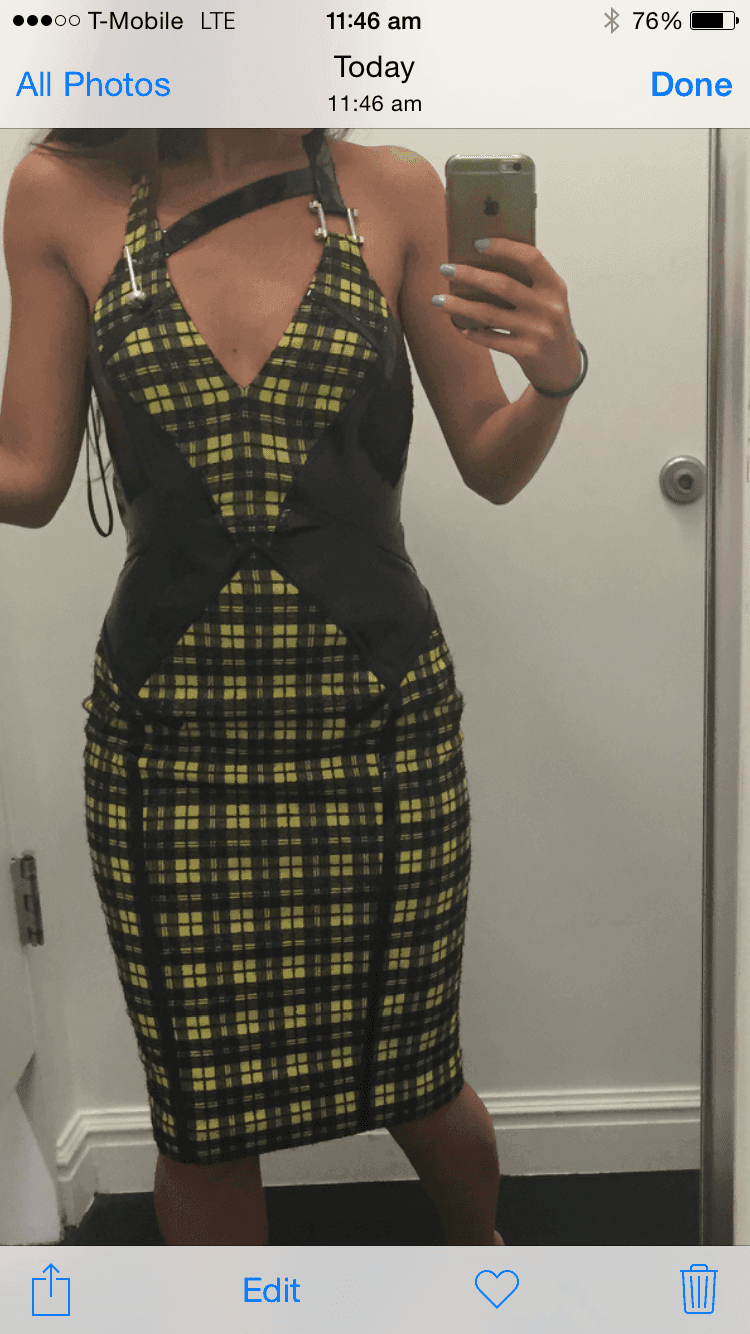 Versace Lurex Tartan Dress Print Size 4 - Image 3