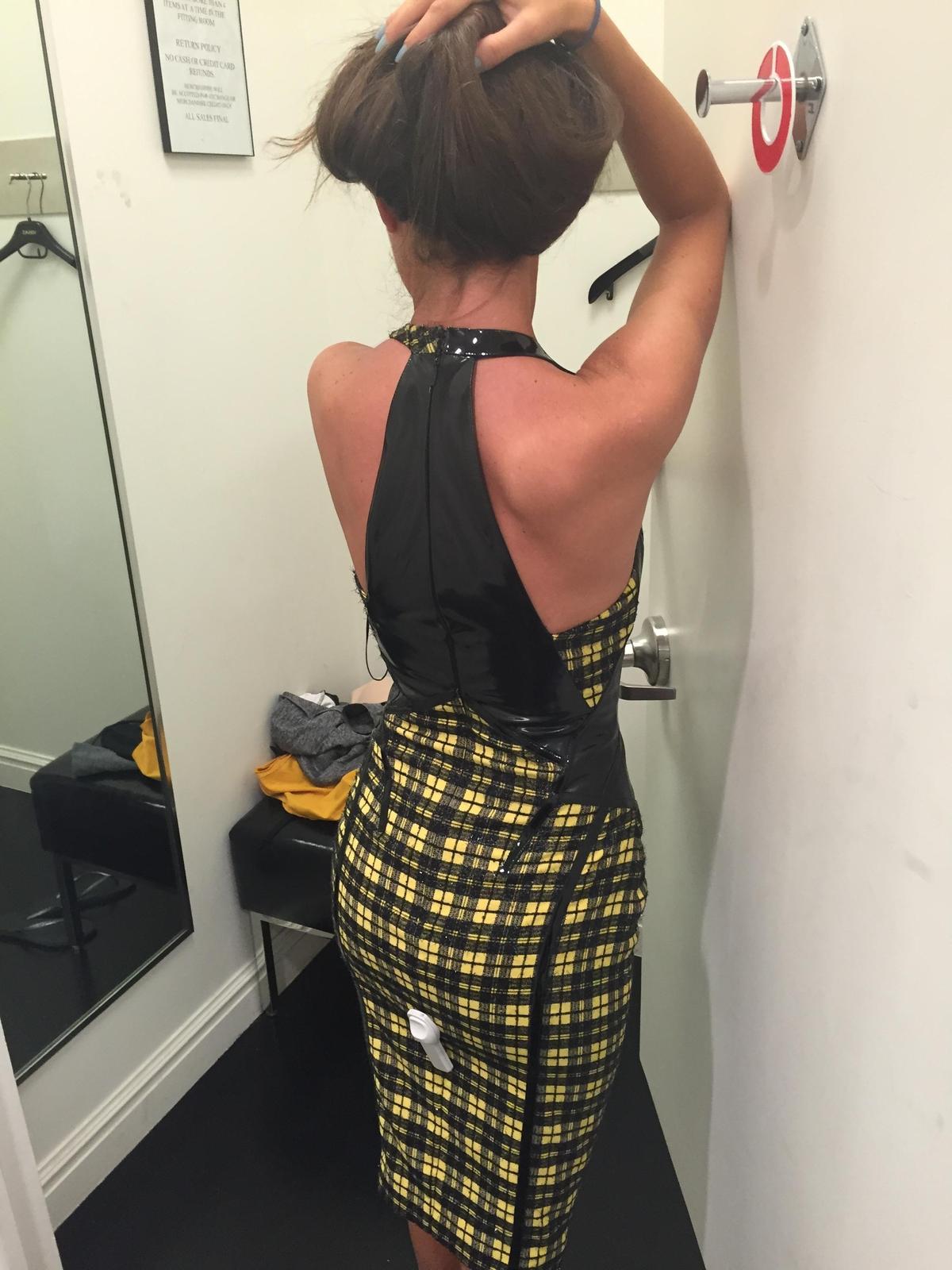 Versace Lurex Tartan Dress Print Size 4 - Image 5