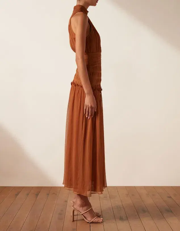 Shona Joy Noemi Sleeveless Button Up Midi Dress in Siena Size 14 - Image 2
