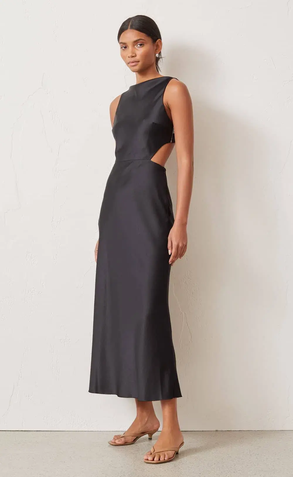 Bec & Bridge Seraphine Cut Out Midi Dress Black Size 8 for rent on The Volte - main image