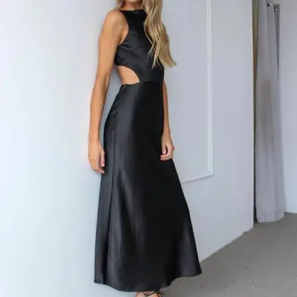 Bec & Bridge Seraphine Cut Out Midi Dress Black Size 8 for rent on The Volte - main image