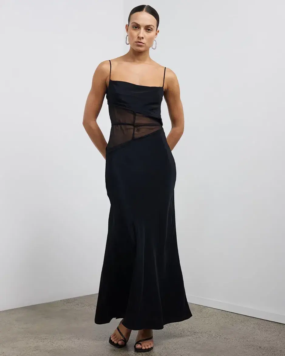 Christopher Esber Split Waist Tie Dress Black Size 8 - Image 1