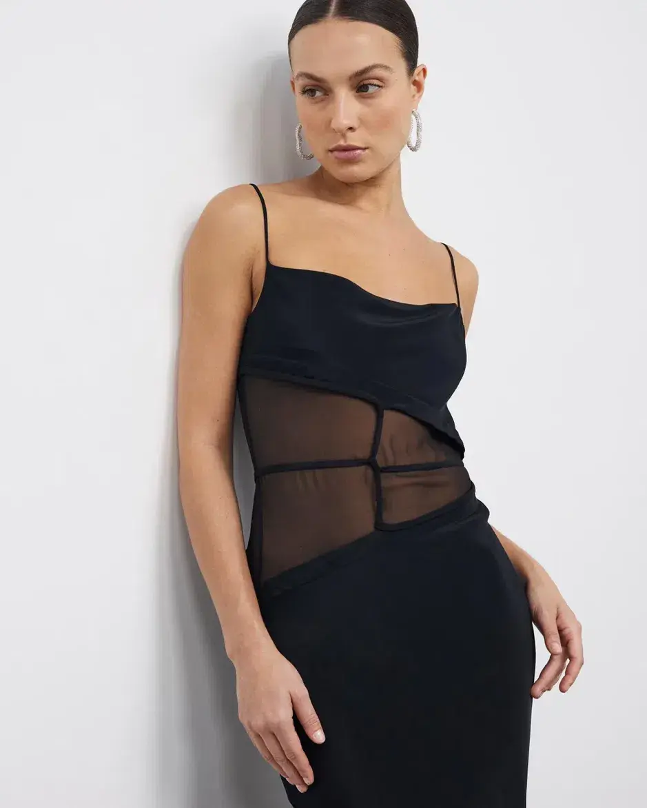 Christopher Esber Split Waist Tie Dress Black Size 8 - Image 2