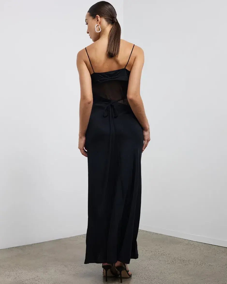 Christopher Esber Split Waist Tie Dress Black Size 8 - Image 3