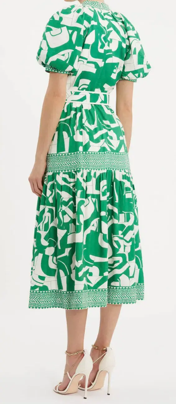 Rebecca Vallance Buttercup Midi Dress Green Print Size 8 - Image 3