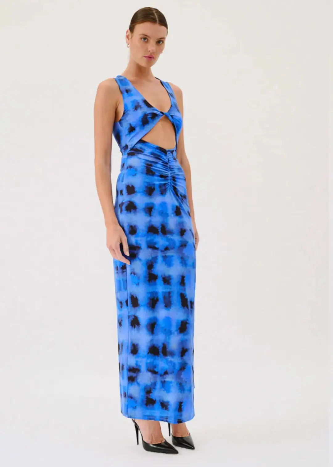 Suboo Sleeveless Reversible Twist Front Maxi Dress Blue Size 8 for rent on The Volte - main image
