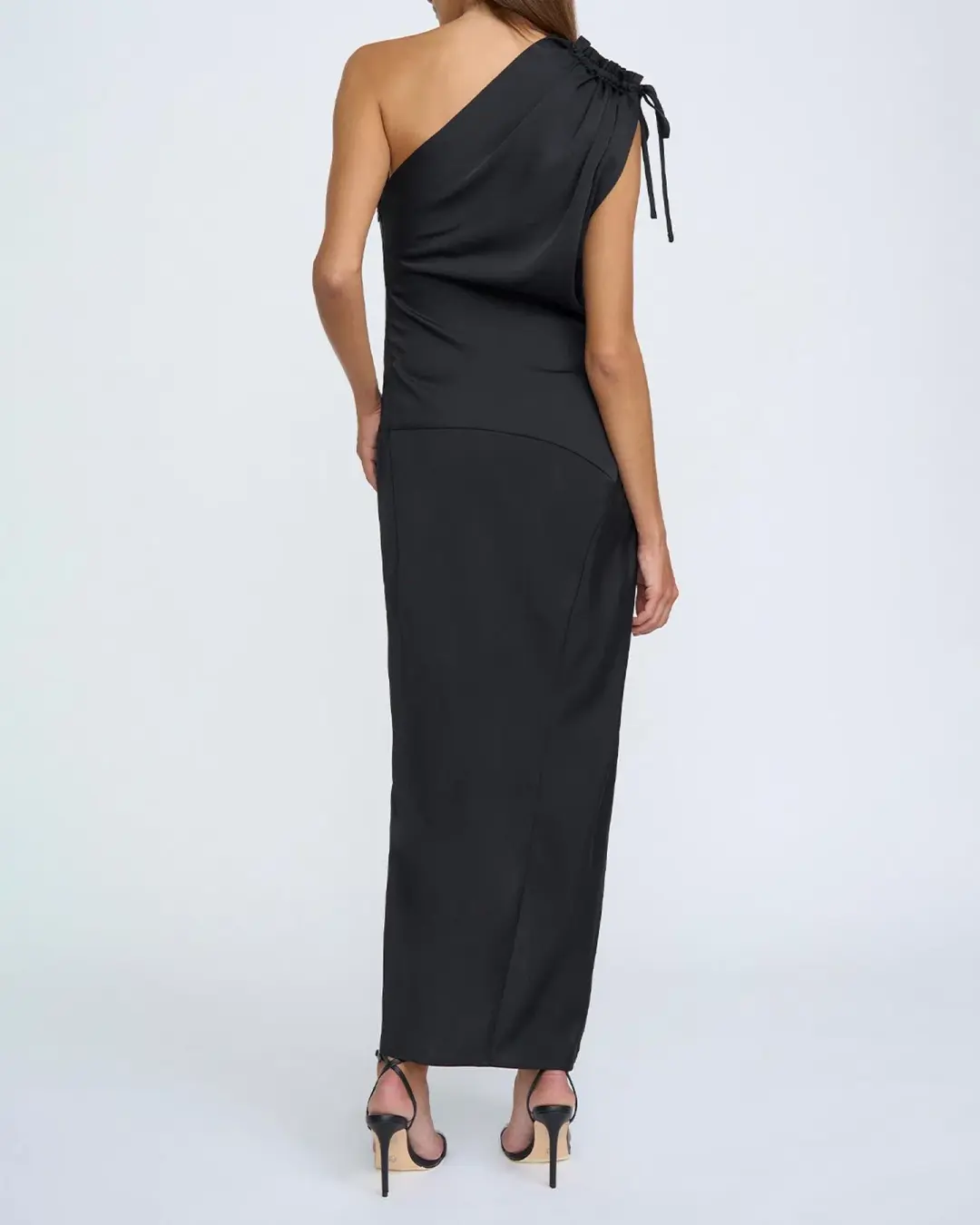 By Johnny One Shoulder Jasmine Dress Black Size 10 for rent on The Volte - main image