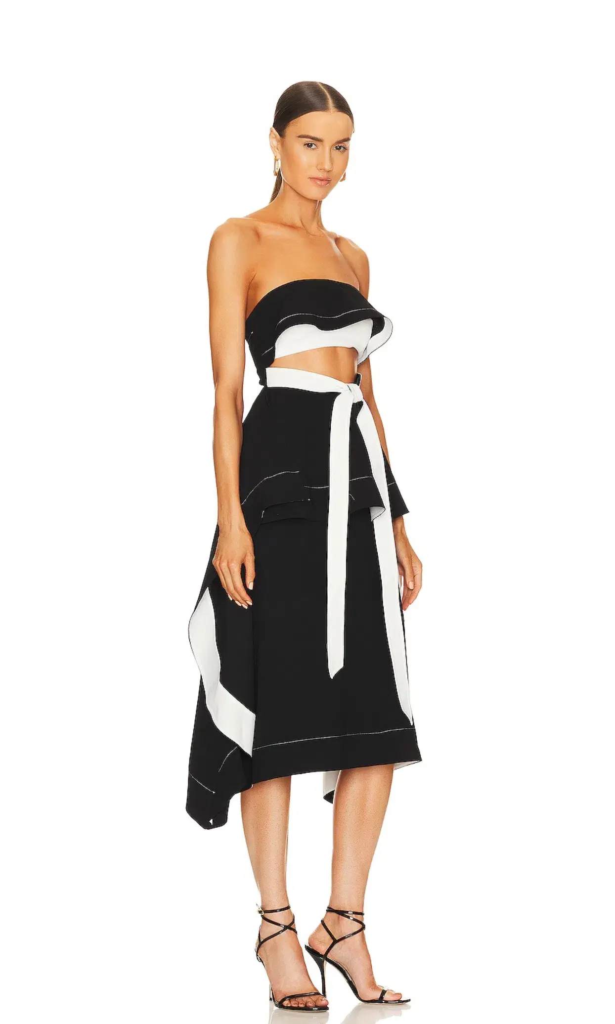 L’Academie Helena Midi Dress Black/White Size S / AU 8 - Image 2