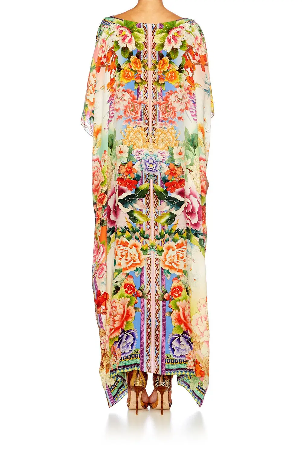 Camilla Flower Hour Round Neck Kaftan One Size  - Image 3