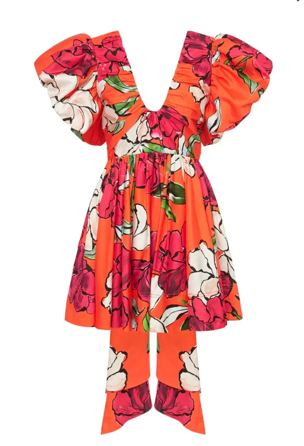 Aje Gretta Bow Back Mini Dress Floral Size 10 - Image 4