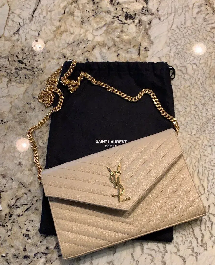 YSL Envelope Handbag Nude - Image 1