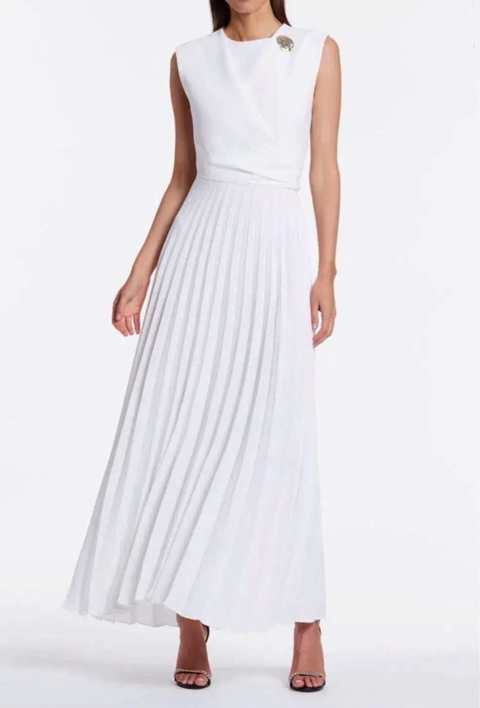 Carla Zampatti White Wrapped Up Maxi Dress White Size 10 for rent on The Volte - main image