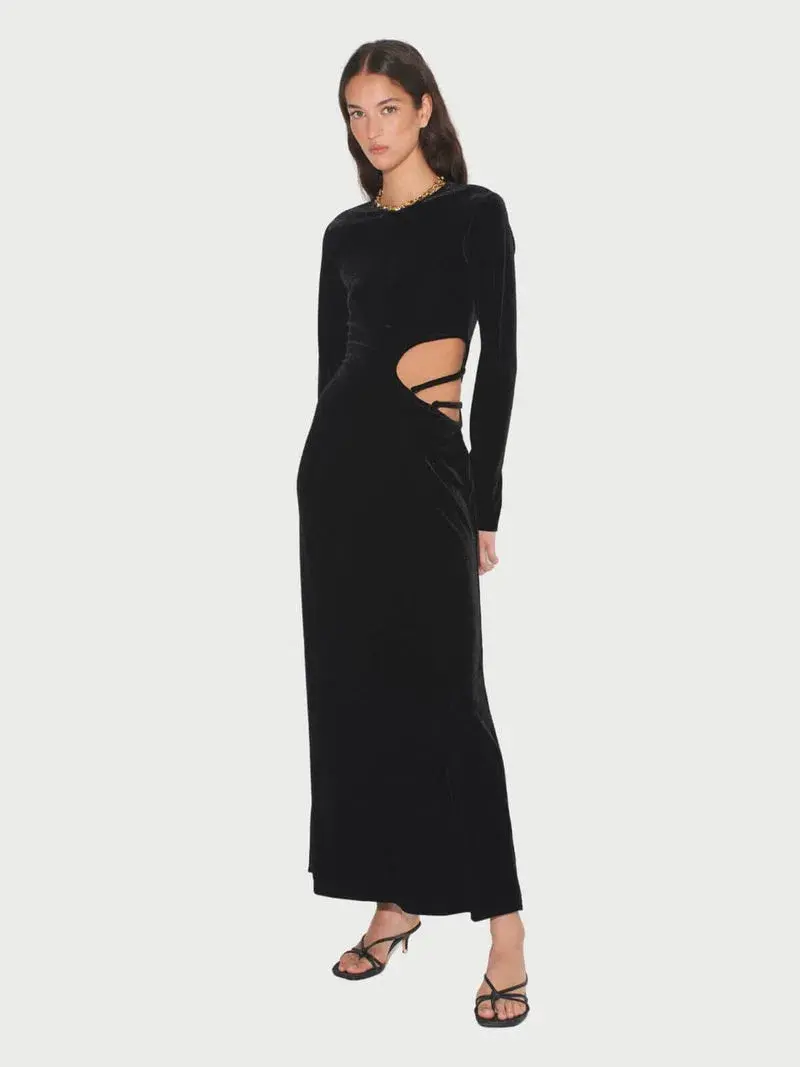 Hansen & Gretel Cortina Velvet Maxi Dress Black Size 12 for rent on The Volte - main image