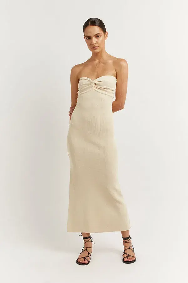 Dissh Anika Butter Knit Midi Dress Cream Size 6 - Image 1
