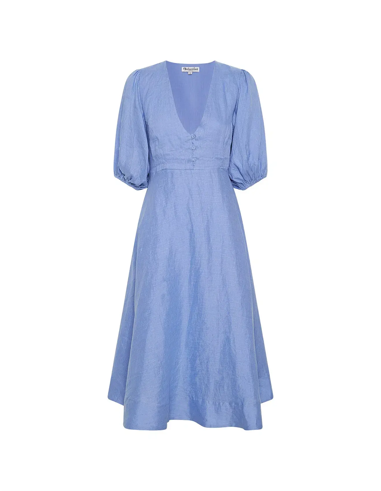 Bohemian Traders A-line Midi Dress Blue Size L/AU 14 - Image 4