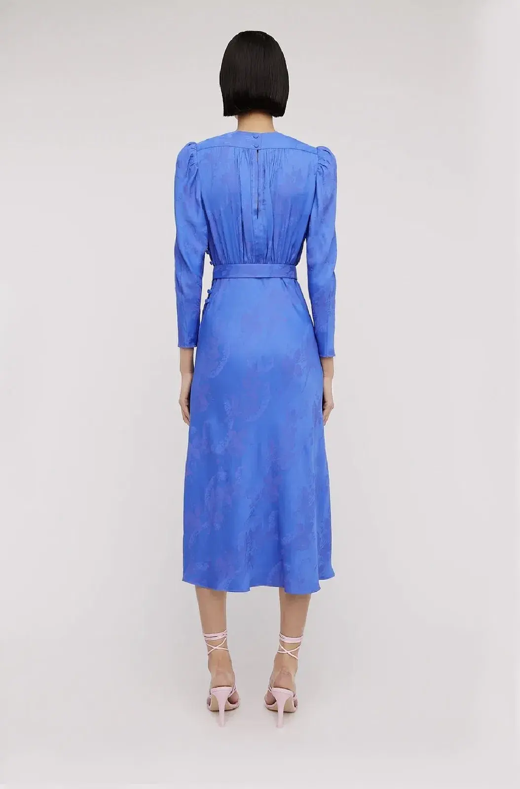 Scanlan Theodore French Jacquard Dress Blue Size 8 - Image 2