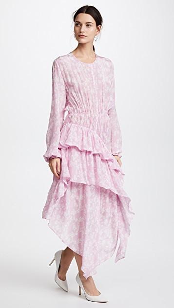 Preen Line Eden Floral Print Ruffle-Trimmed Crepe Dress - Image 1