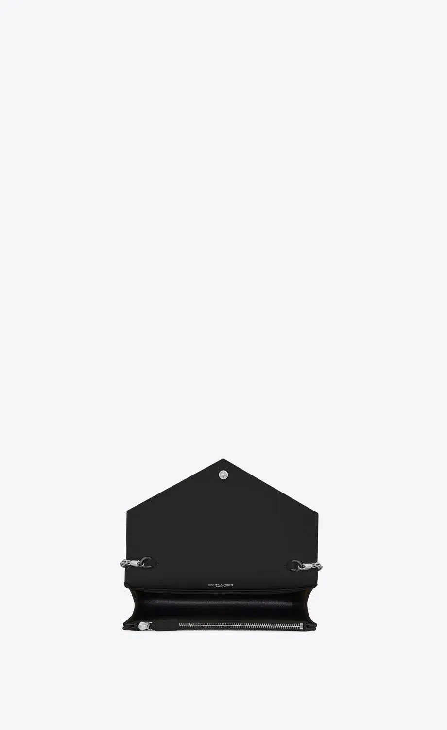 YSL Cassandre Matelassé Chain Wallet In Grain De Poudre Embossed Leather Small Black - Image 2