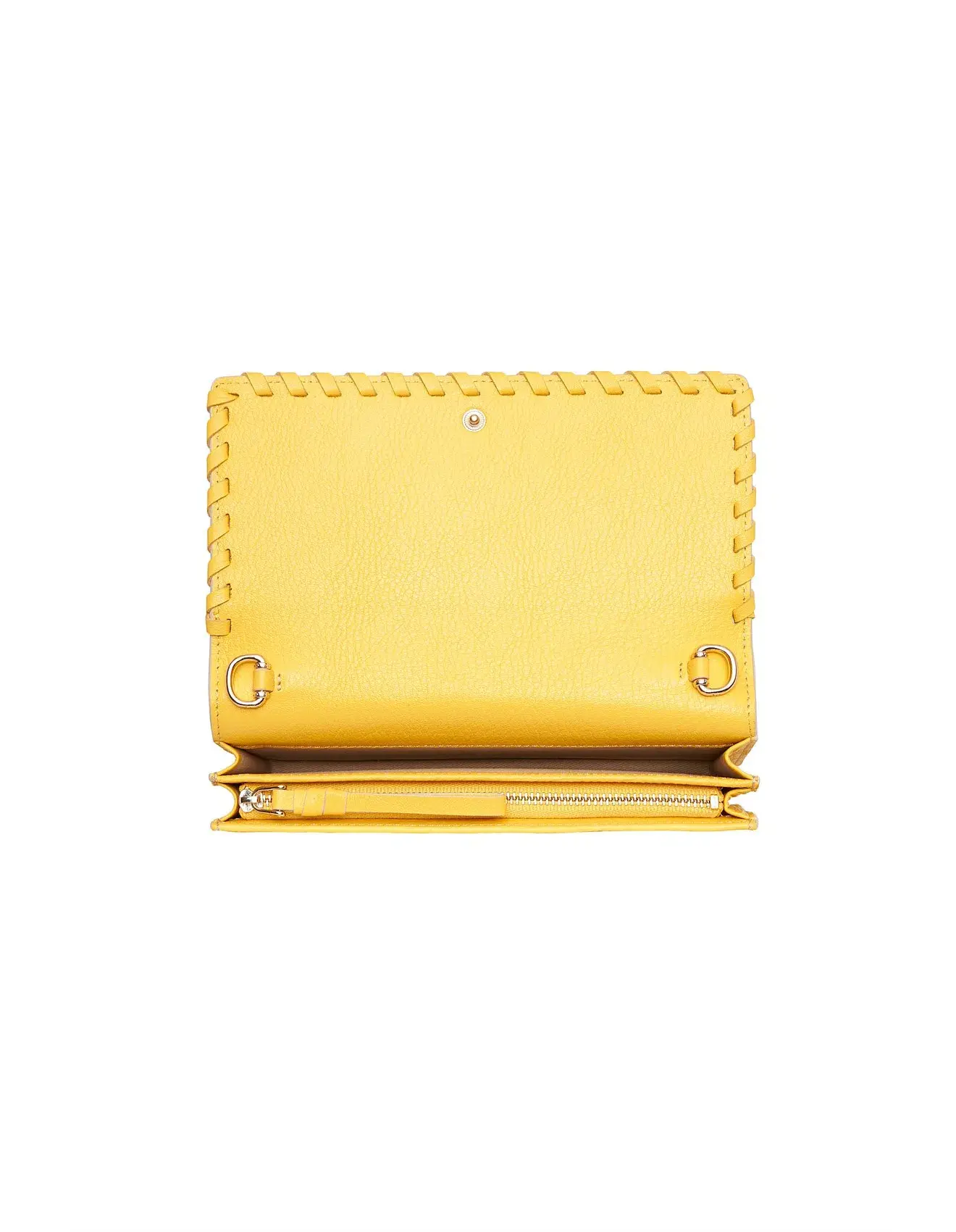 Aje Jour Leather Clutch Bag Yellow - Image 3