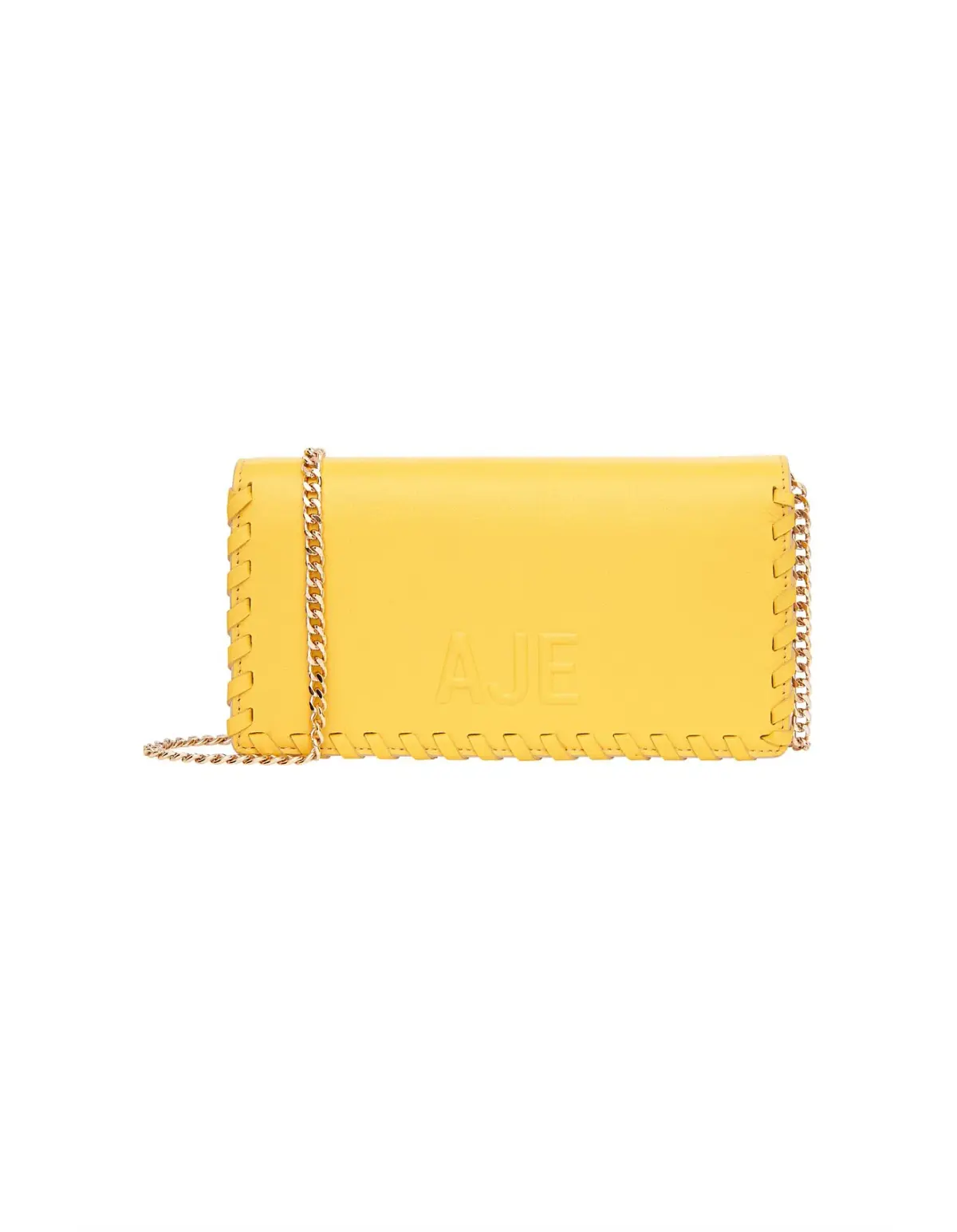 Aje Jour Leather Clutch Bag Yellow - Image 1
