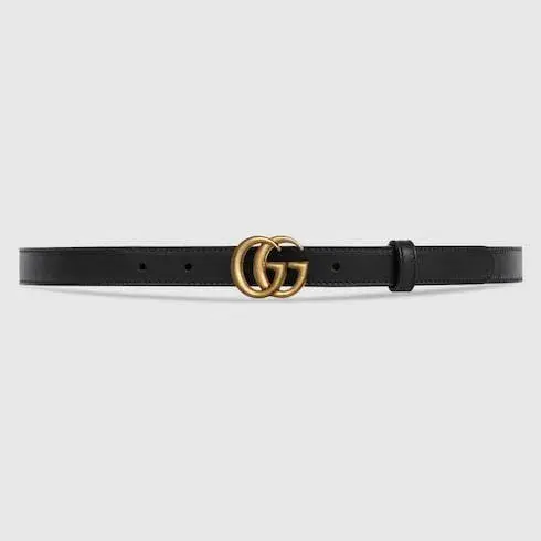 Gucci GG Small Leather Belt In Black  - Image 1