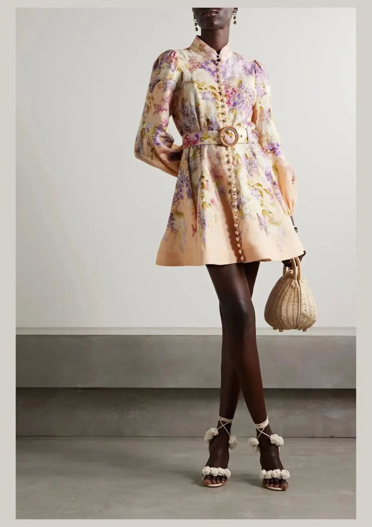 Zimmermann  Lyrical Buttoned Mini Dress Floral Size 2 / AU 12 - Image 1