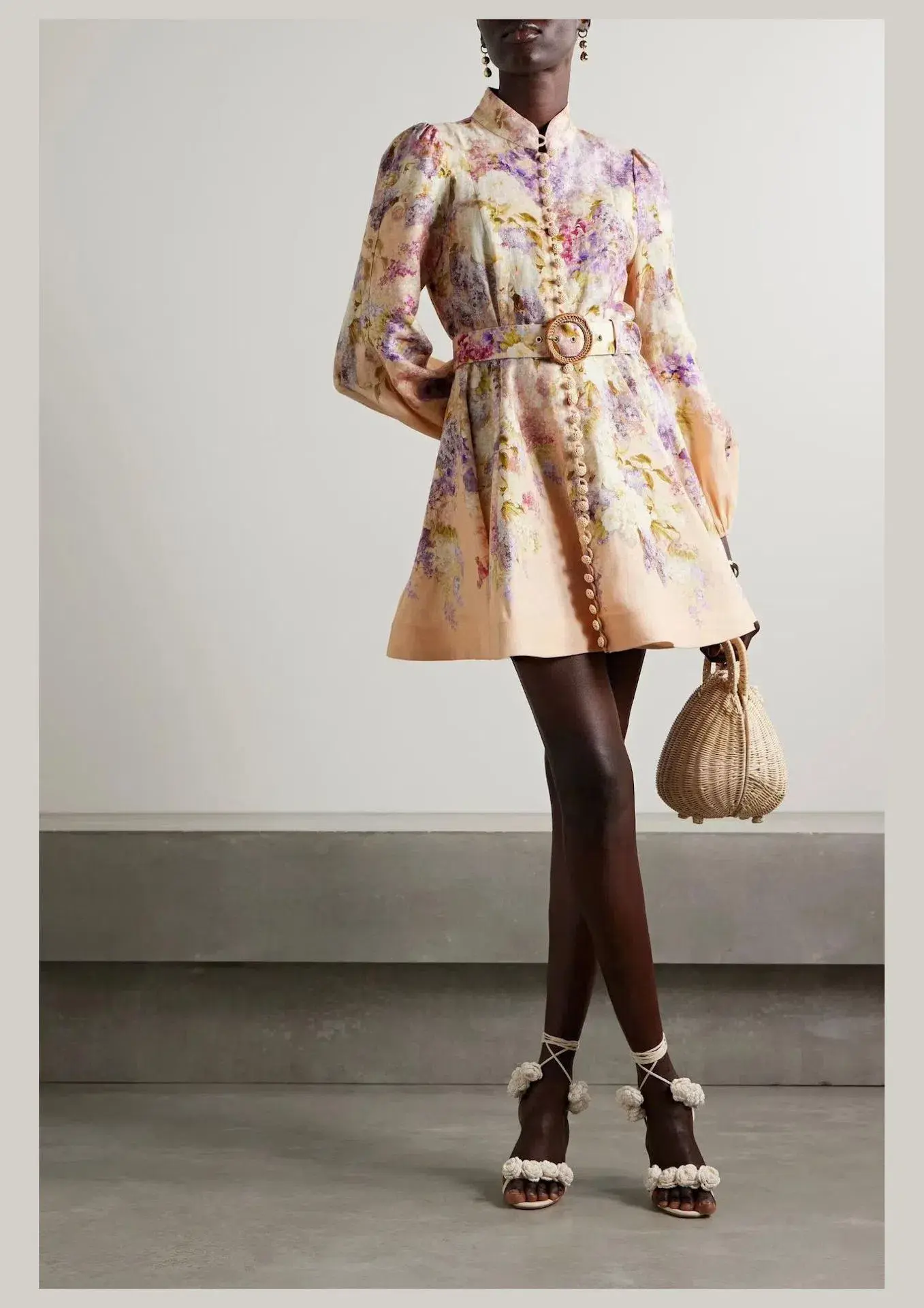 Zimmermann  Lyrical Buttoned Mini Dress Floral Size 2 / AU 12 - Image 1