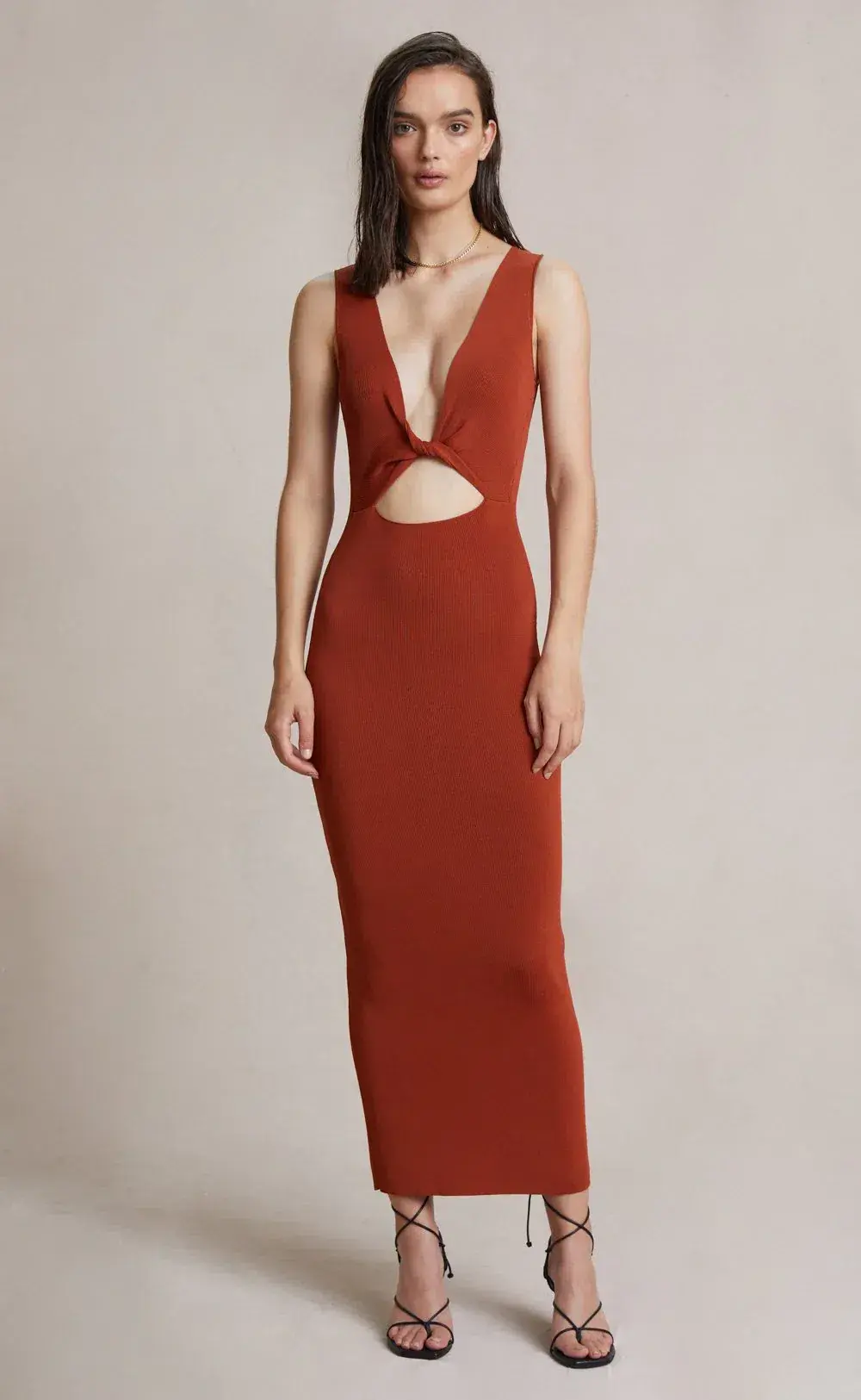 Bec & Bridge Sorbet Summer Midi Dress in Brick Size AU 6 - Image 1