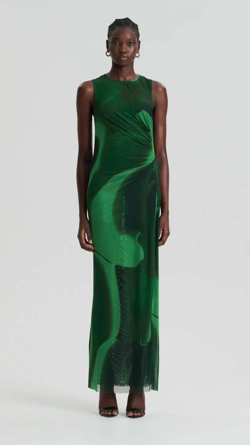 Scanlan Theodore Safari Italian Watercolour Dress Safari Size 10 for rent on The Volte - main image