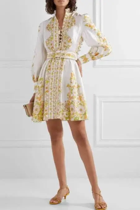 Zimmermann Super Eight Tubular Mini Dress Pink Meadow Size 2/Au 12  - Image 8