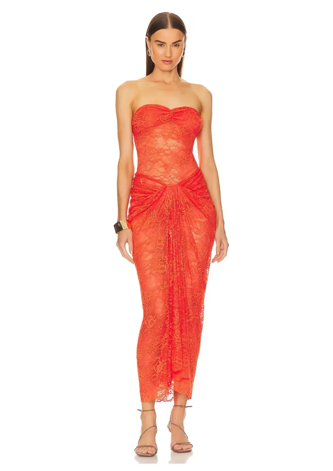 Natalie Rolt Naomi Dress Tangerine Size 8  for rent on The Volte - main image