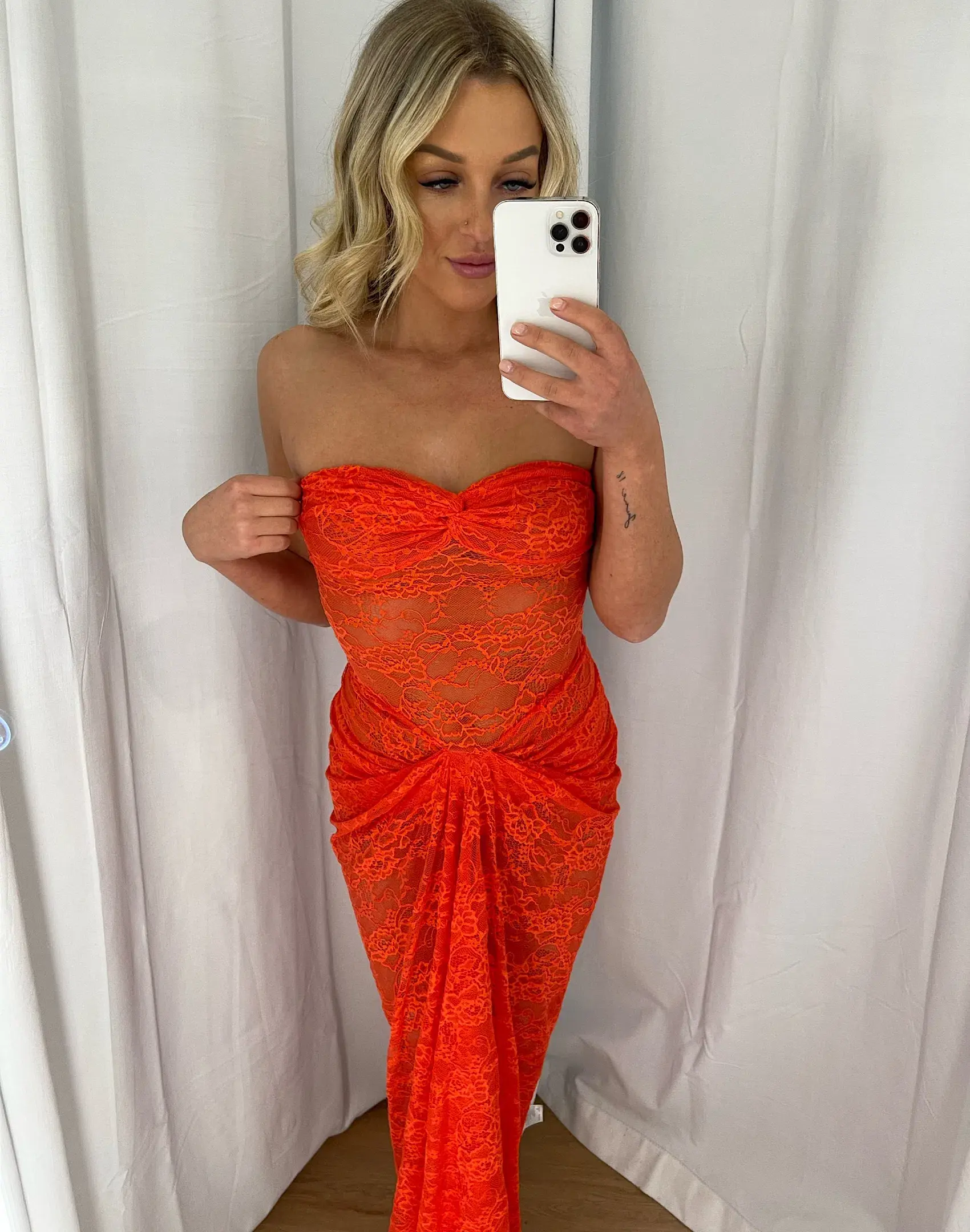 Natalie Rolt Naomi Dress Tangerine Size 8  - Image 3