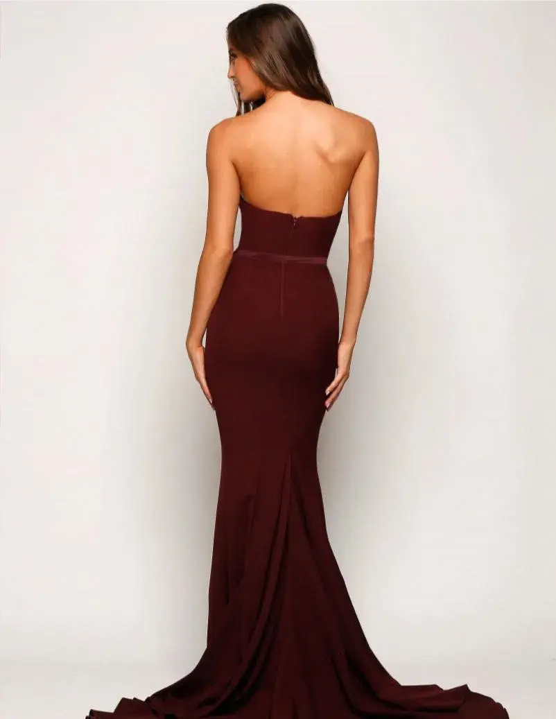 Elle Zeitoune Arianna Gown Wine Size 6 for rent on The Volte - main image