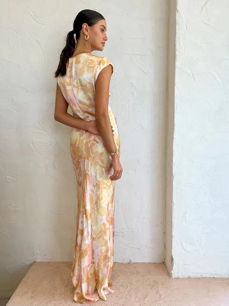 Bec & Bridge Indi V Maxi Dress Floral Haze Size 10 - Image 4