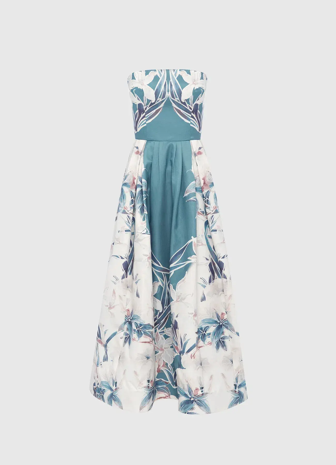 Leo and Lin Lynn Bustier Midi Dress Orient Print in Mist Size 10 - Image 3