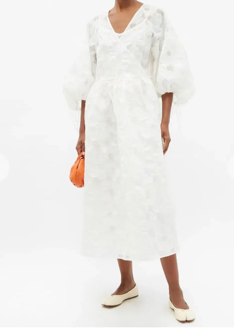 Cecilie Bahnsen Hella Puff-Sleeve Cotton-Blend Fil-Coupé Dress Size M/L / AU 14 - Image 1