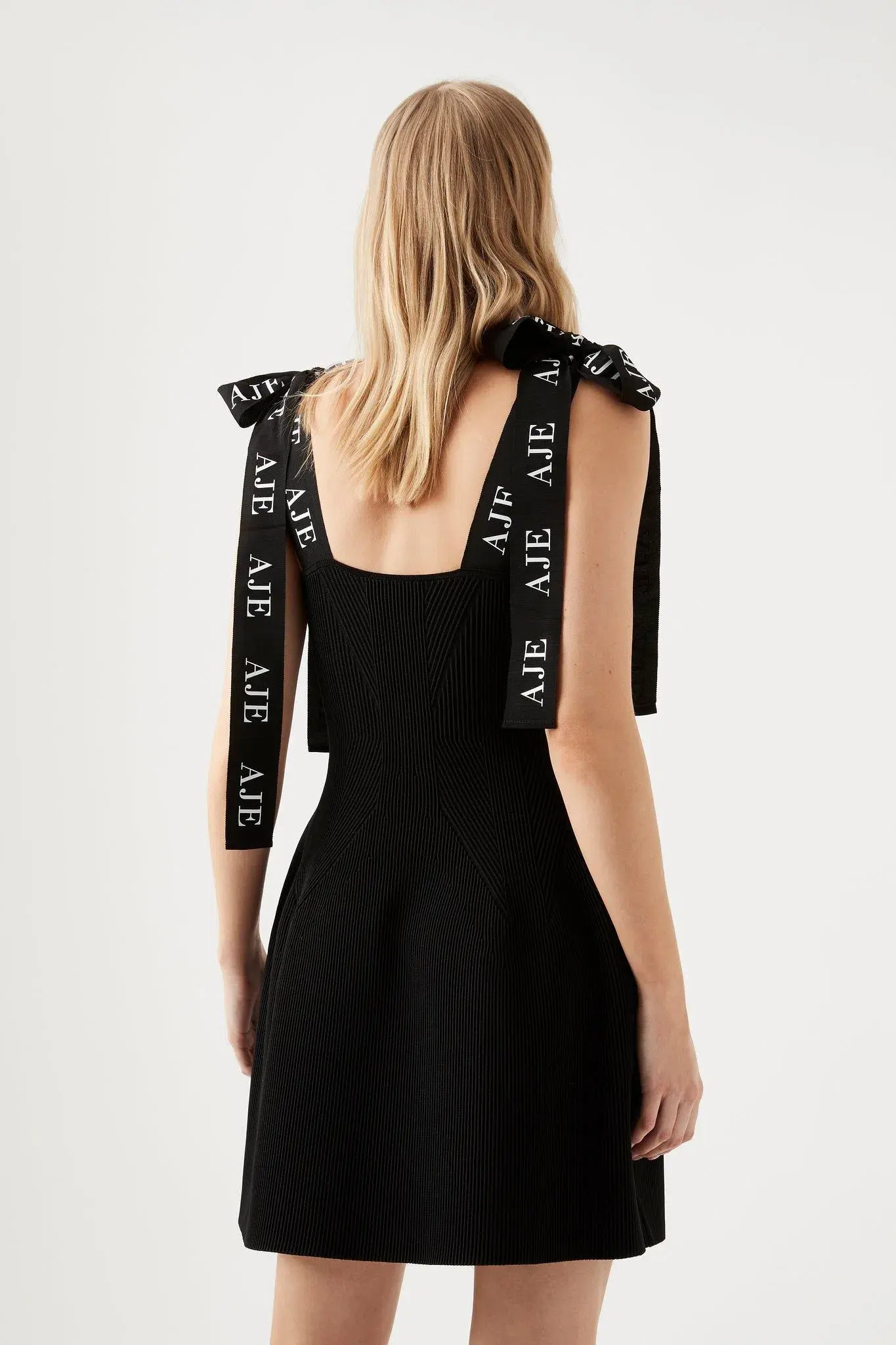 Aje Amber Knit Mini Dress Black Size S/AU 8 - Image 4