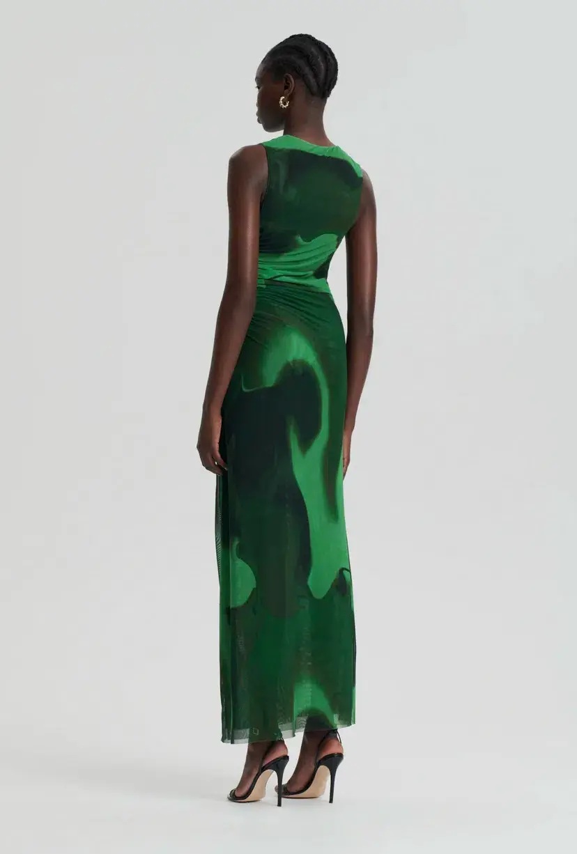 Scanlan Theodore Italian Watercolour Print Dress Green Size 8 - Image 3