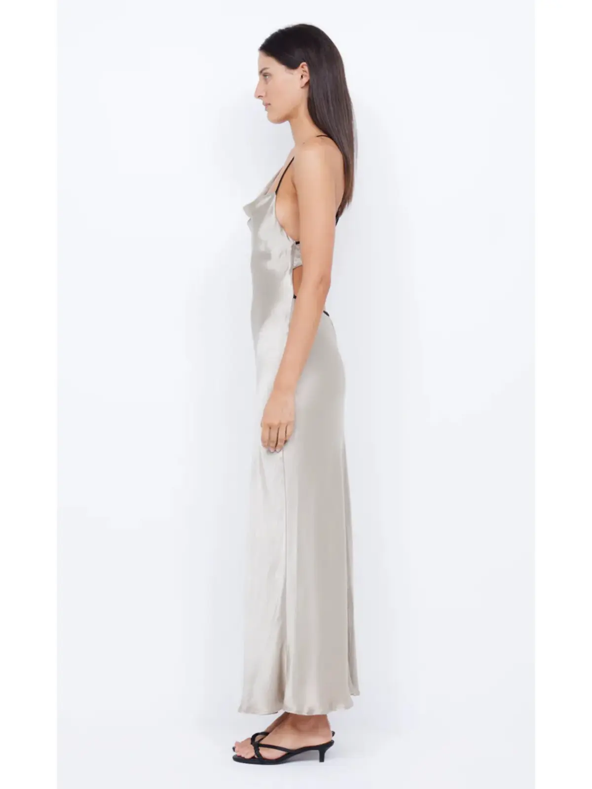 Bec & Bridge Farah Cowl Maxi Dress Oyster/Black Size AU 6 - Image 2