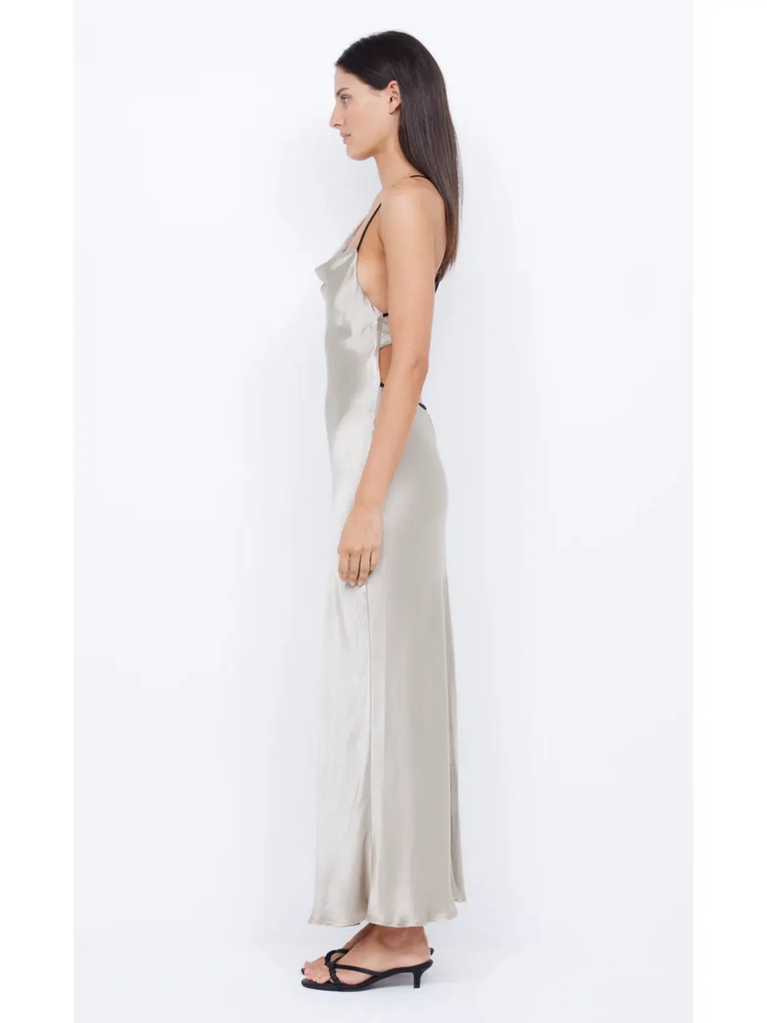 Bec & Bridge Farah Cowl Maxi Dress Oyster/Black Size AU 6 - Image 2