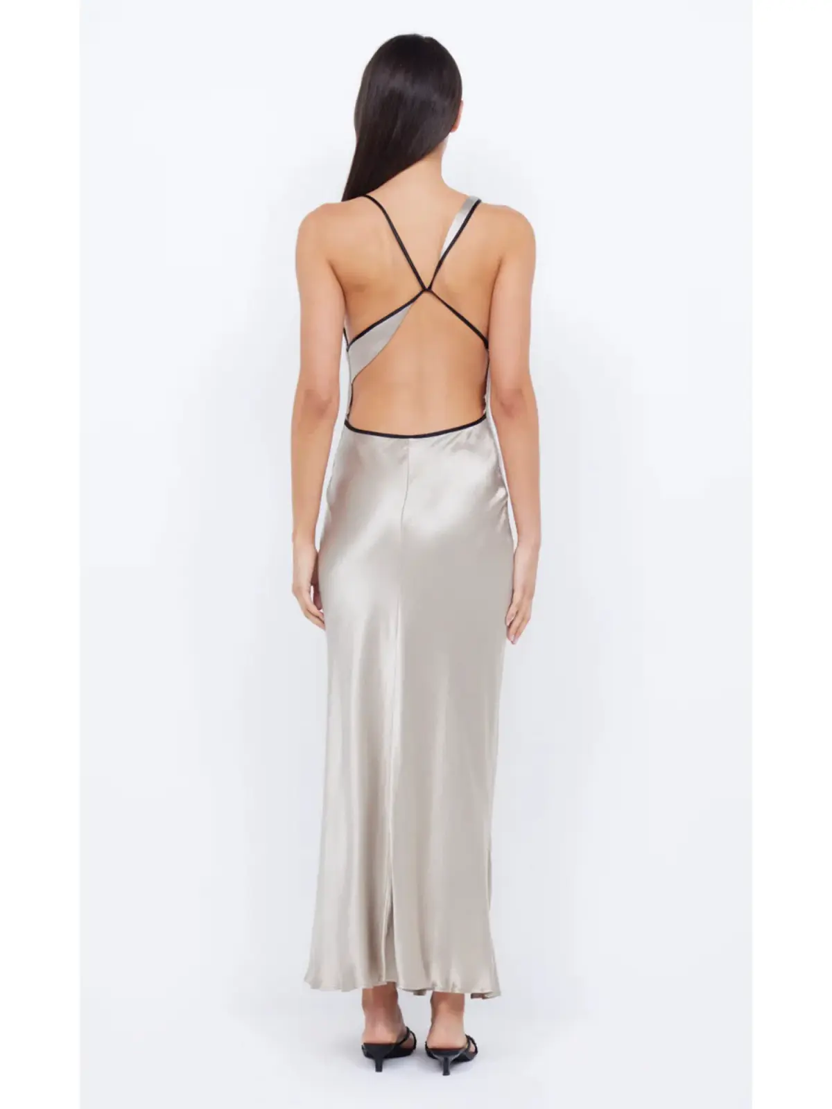 Bec & Bridge Farah Cowl Maxi Dress Oyster/Black Size AU 6 - Image 3