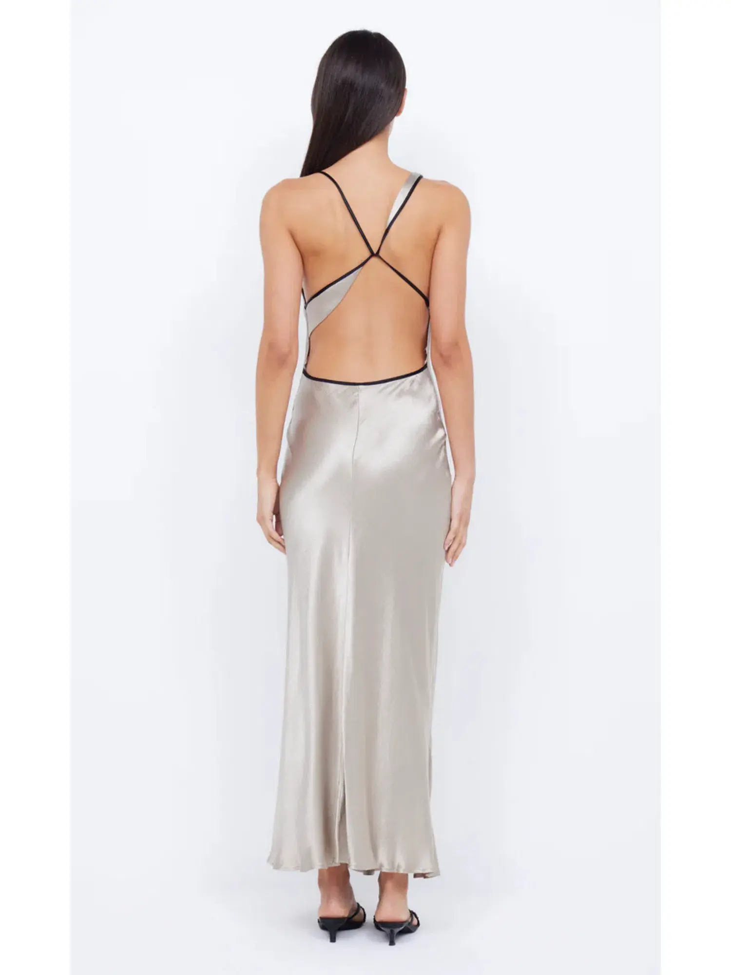 Bec & Bridge Farah Cowl Maxi Dress Oyster/Black Size AU 6 - Image 3