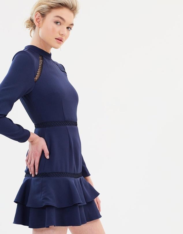 Keepsake the Label Wild Things Long Sleeve Dress Navy - Image 4