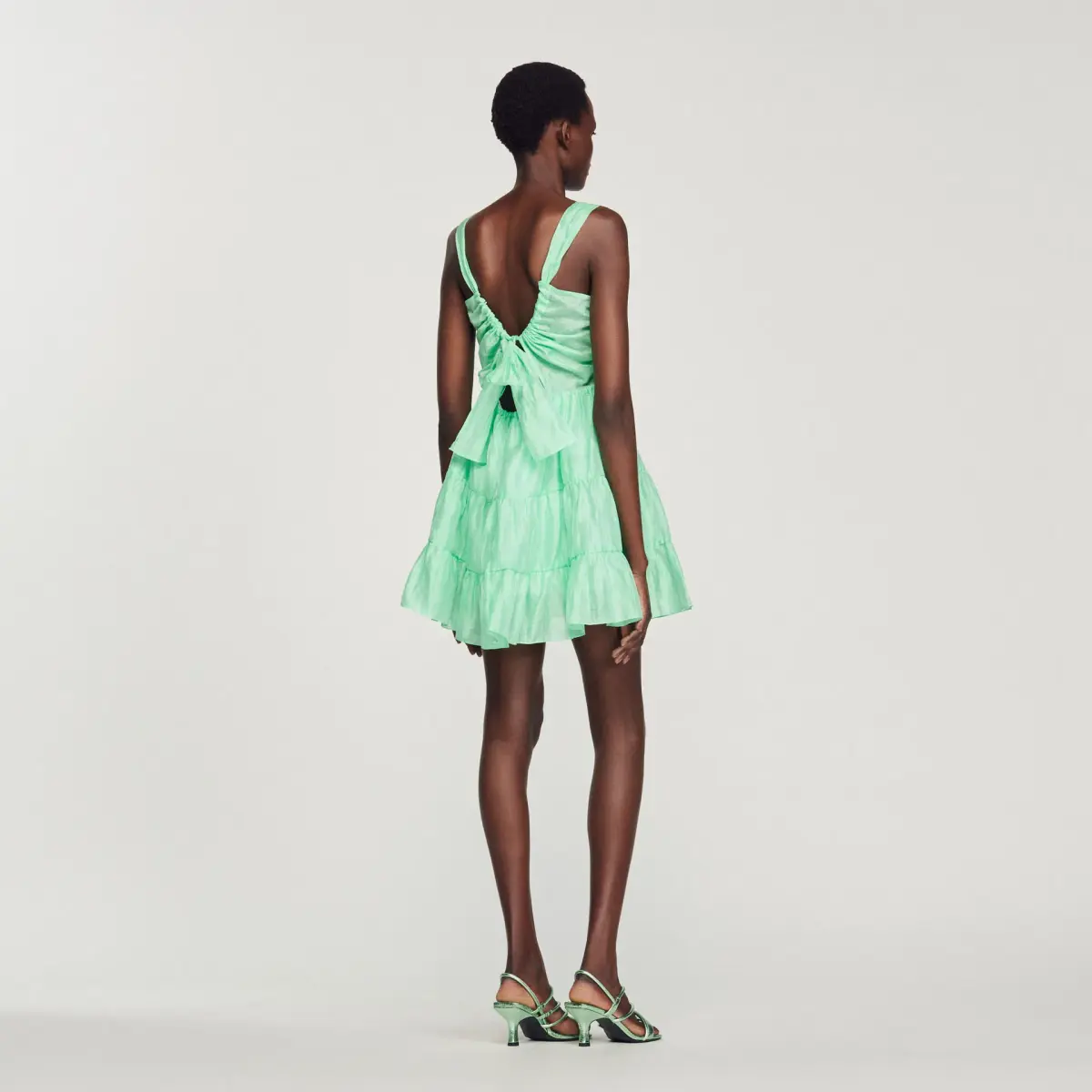 Sandro Paris Mariella Woven Dress Mint Green Size AU 6 - Image 3