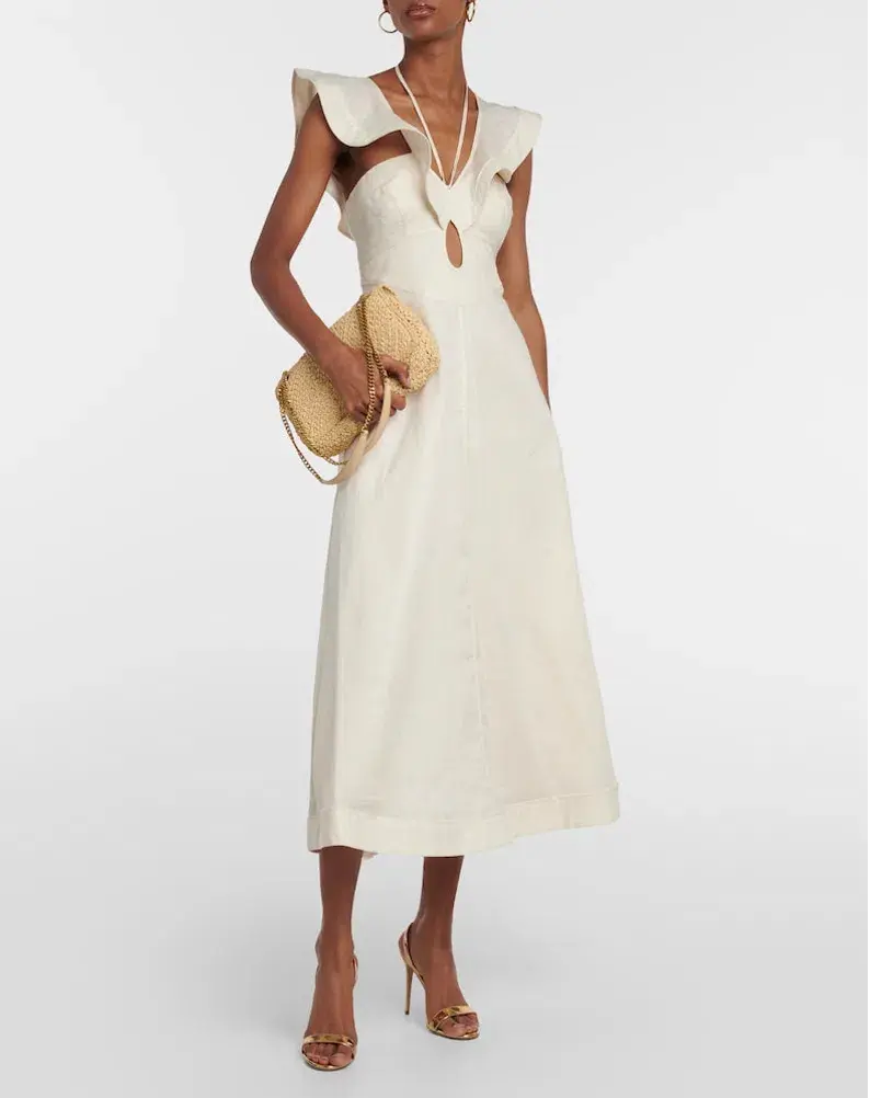 Zimmermann Halcyon Flutter Midi Cream Size 0P / AU 6  - Image 1
