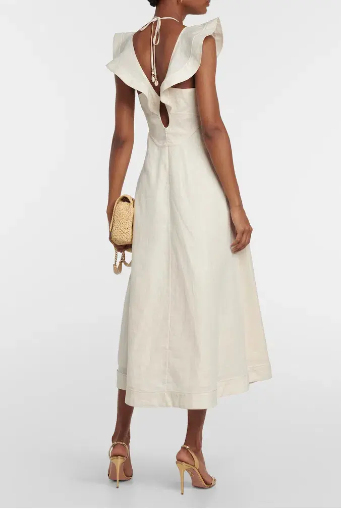 Zimmermann Halcyon Flutter Midi Cream Size 0P / AU 6  - Image 2