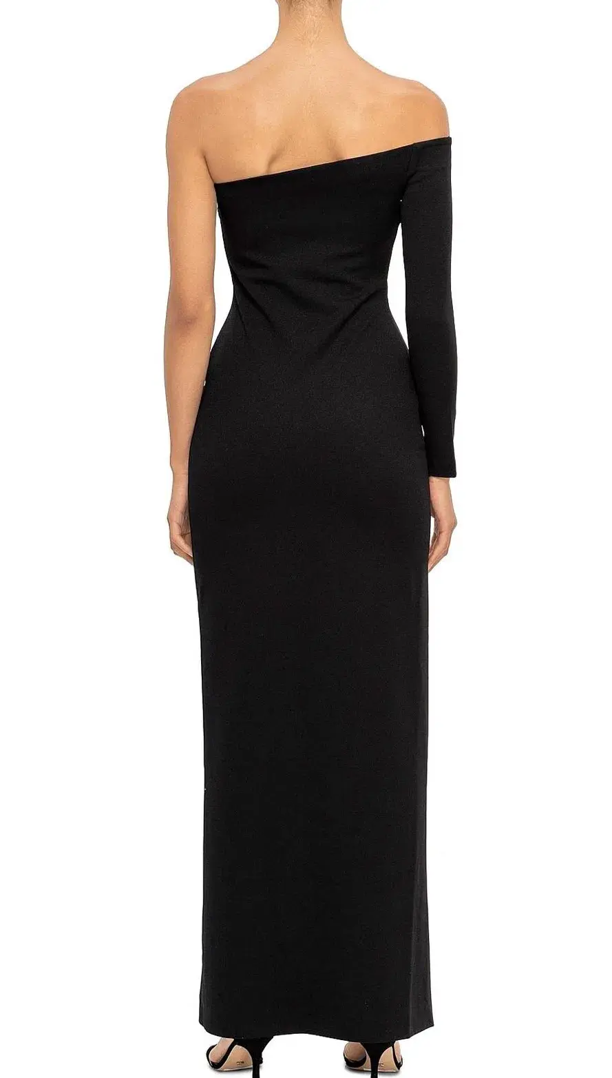 Solace London Palmer One Shoulder Maxi Dress in Black Size 12 for rent on The Volte - main image