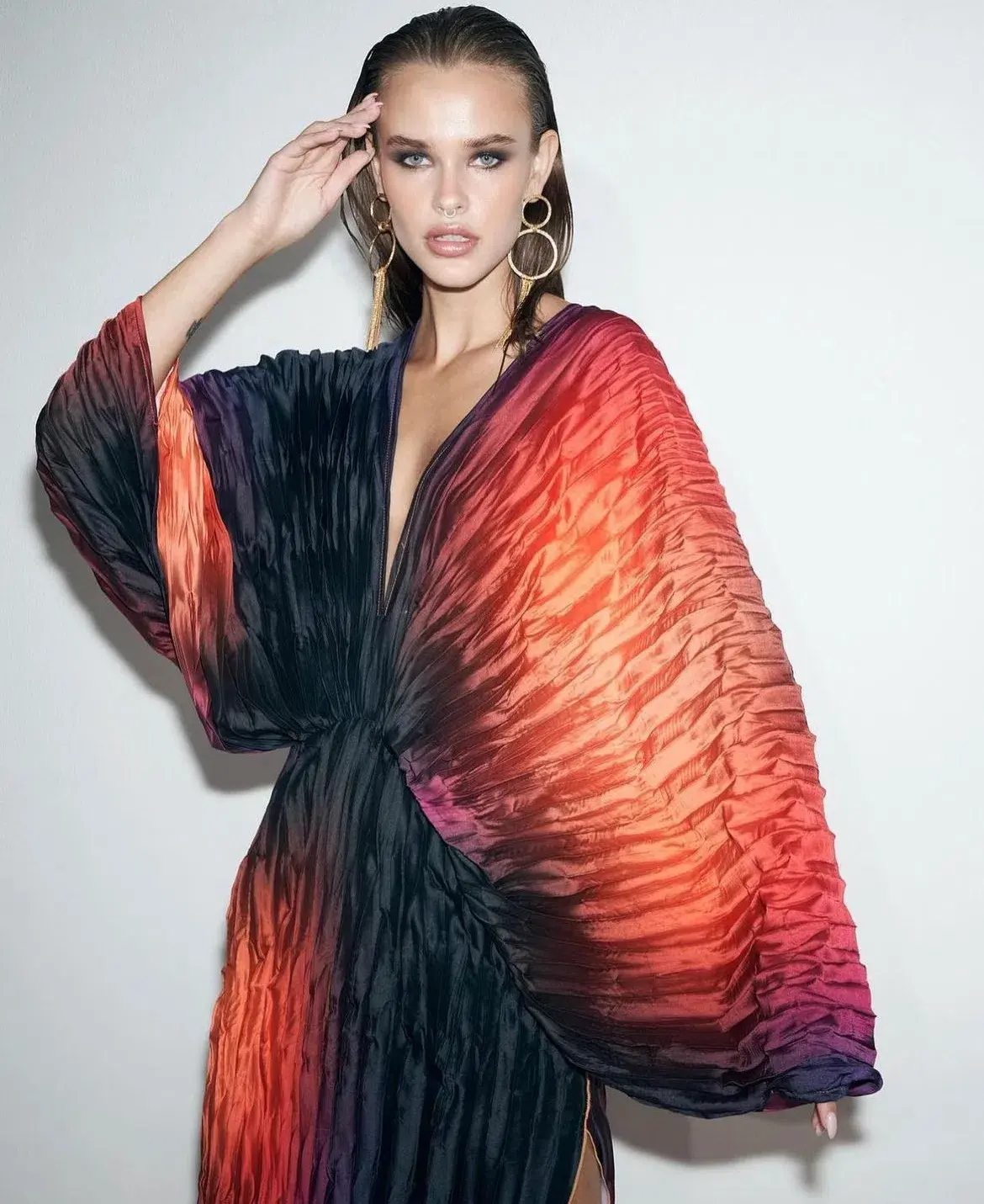 L’idee De Luxe Gown Fire Ombré Size 10  - Image 2