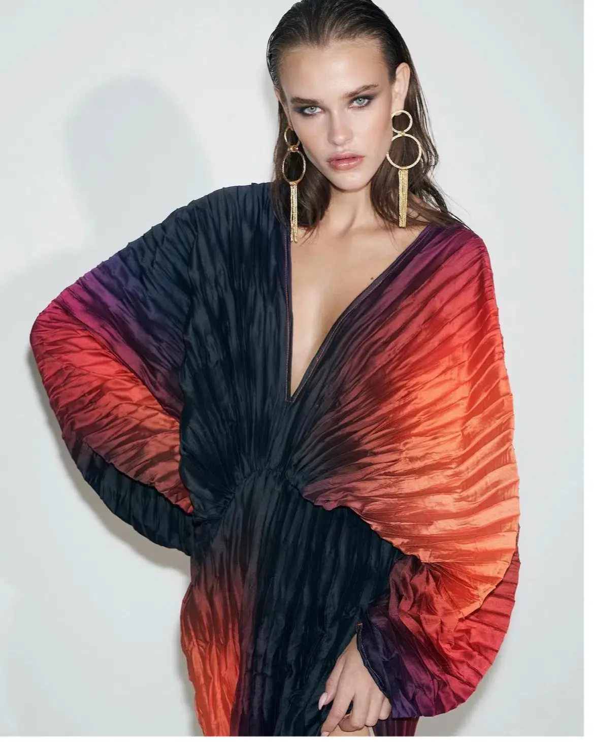 L’idee De Luxe Gown Fire Ombré Size 10  - Image 5