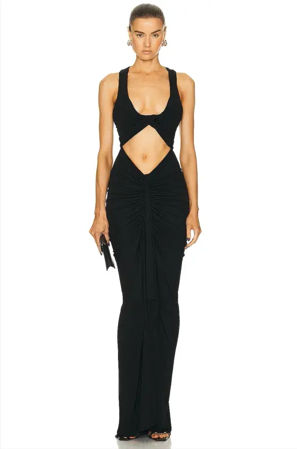 Christopher Esber Vivenda Drape Front Dress Black Size 8 - Image 1